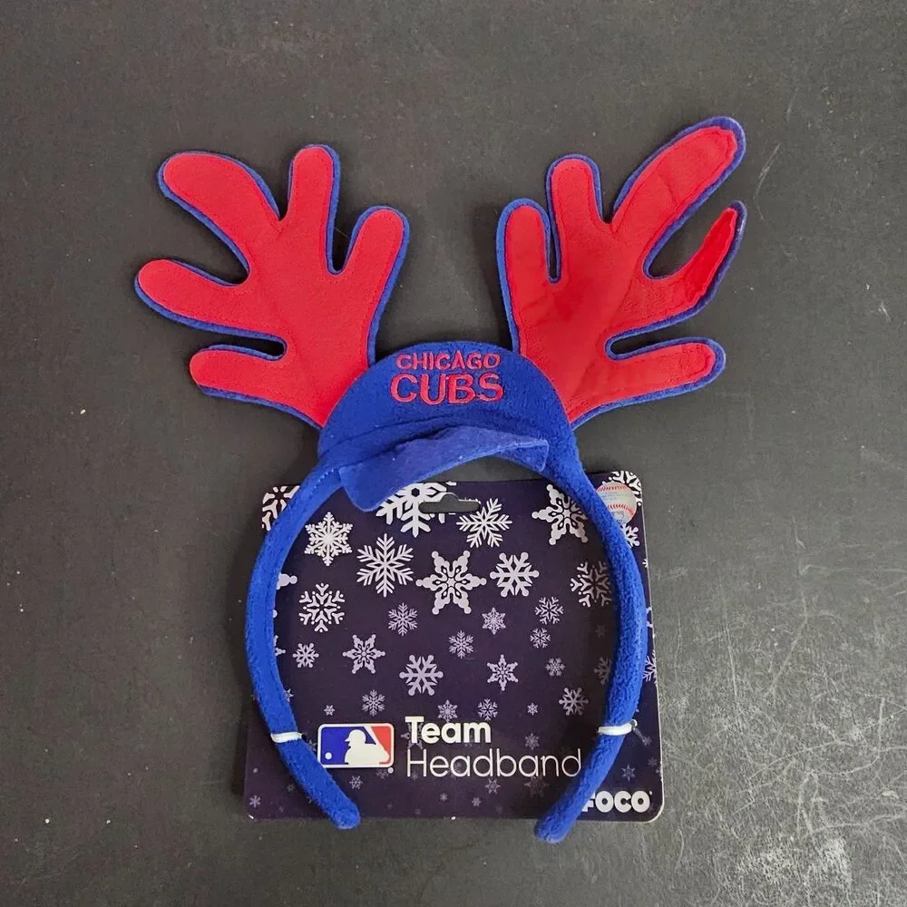 New Chicago Cubs Reindeer Antlers Christmas Holiday Winter Headband Official MLB